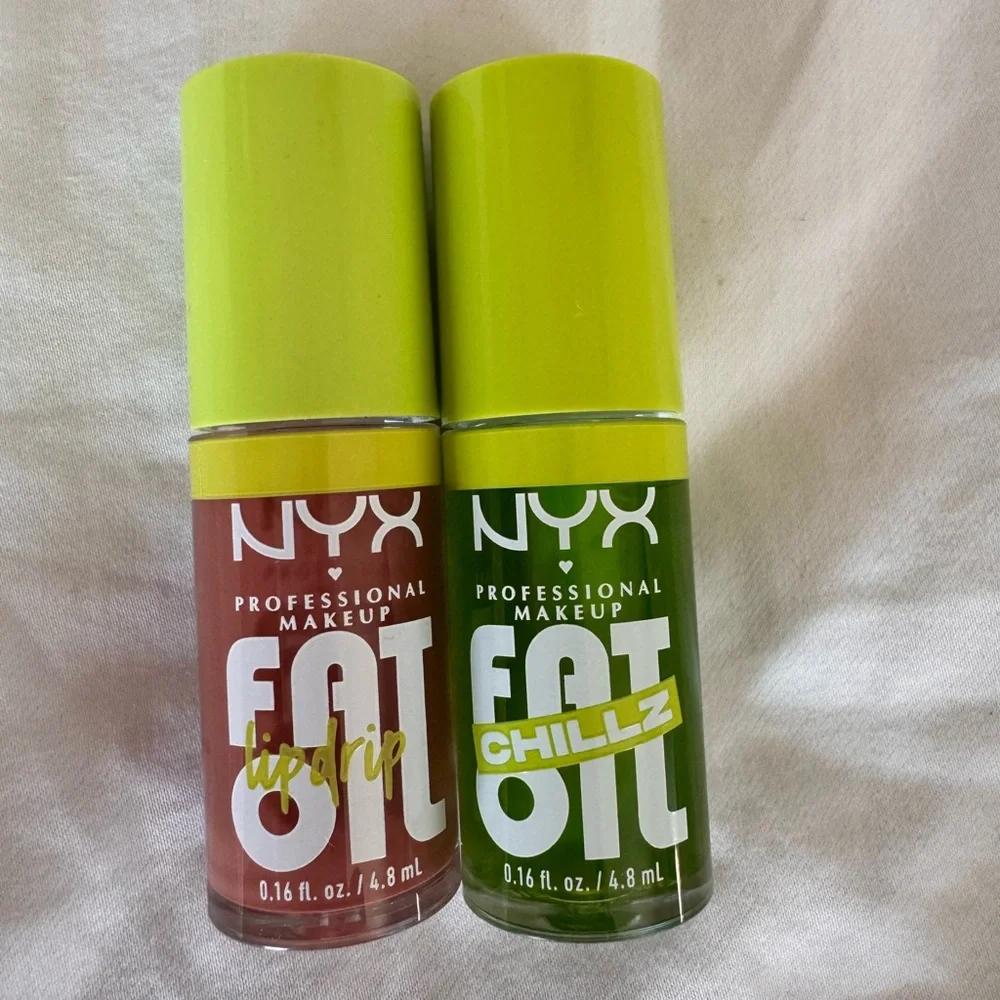 NWT NYX Lip Fat Oil Duo - Gloss: Splash of Cream and Cooling: Kiwi Freeze